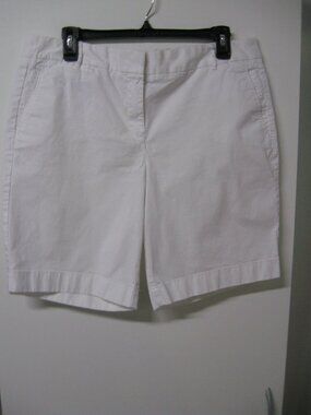 J. Crew White Cotton Blend Bermuda Shorts 9 " Inseam Size 12